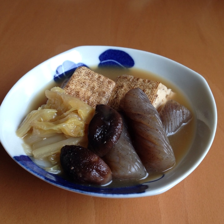 焼き豆腐白菜こんにゃくの煮物♪